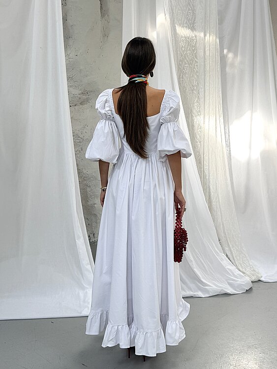 BLEEDING Maxi Elbise - Beyaz - 6