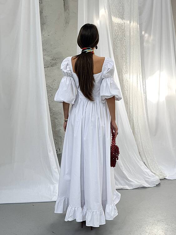 BLEEDING Maxi Elbise - Beyaz - 6