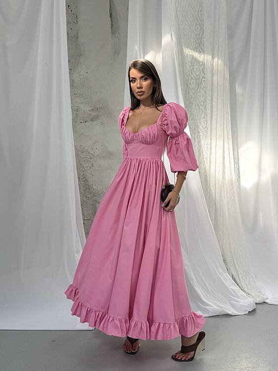 BLEEDING Maxi Elbise - Pembe - 1