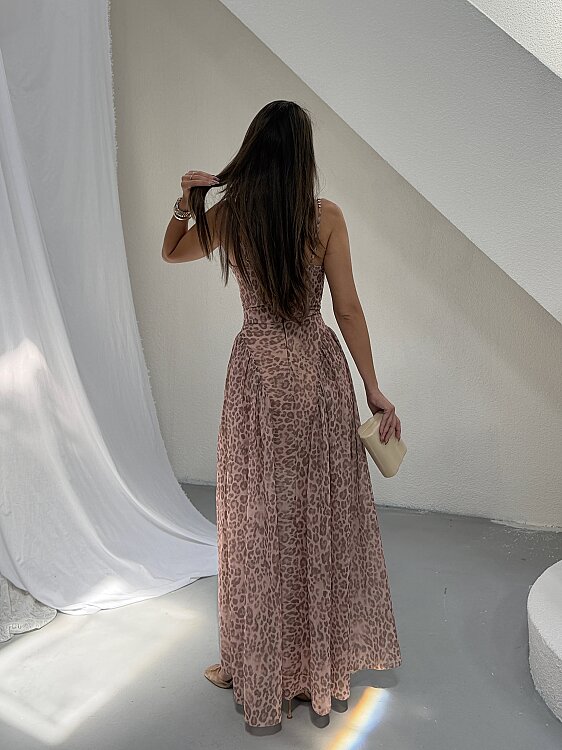 BLOOD Maxi Elbise - Leopar - 6