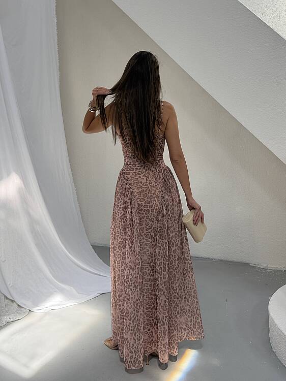 BLOOD Maxi Elbise - Leopar - 6
