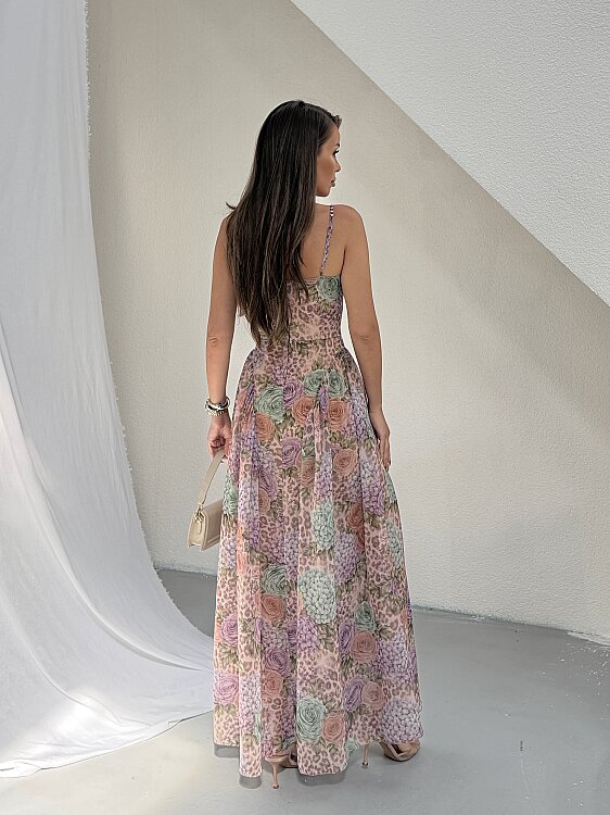 BLOOD Maxi Elbise - Pembe - 6