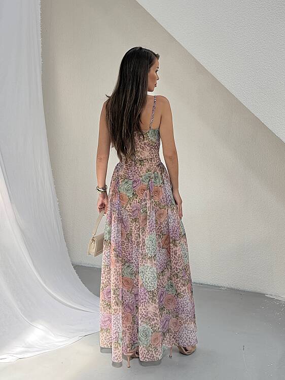 BLOOD Maxi Elbise - Pembe - 6