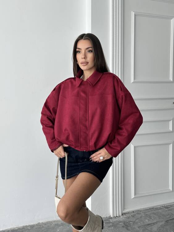 Bomber Ceket - bordo - 3
