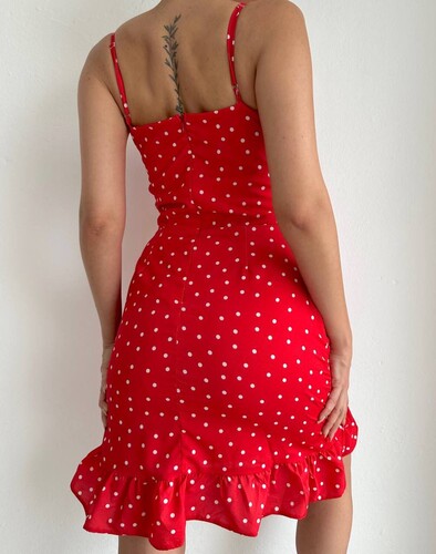 Breana Moss Elbise - Kırmızı - Thumbnail