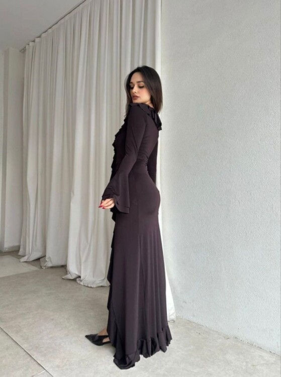 Bubi Maxi Elbise - Acı Kahve - 3