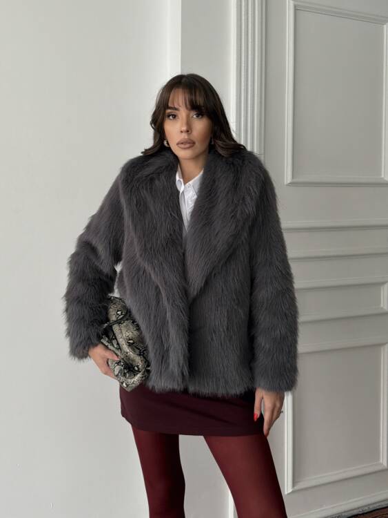 Bud Peluş Mont - Antrasit - 1