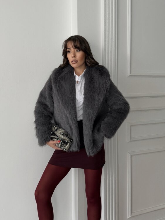 Bud Peluş Mont - Antrasit - 2