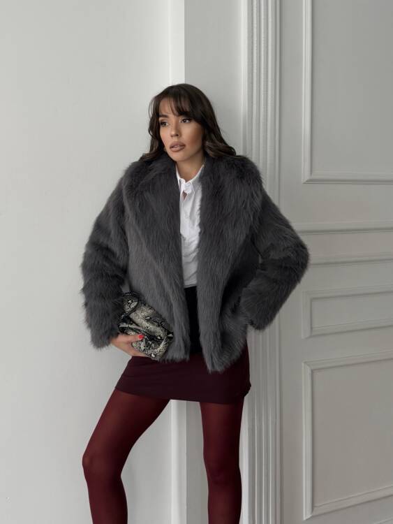 Bud Peluş Mont - Antrasit - 2