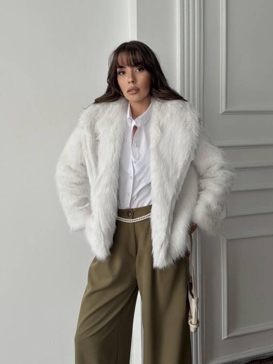 Bud Peluş Mont - Beyaz - 1