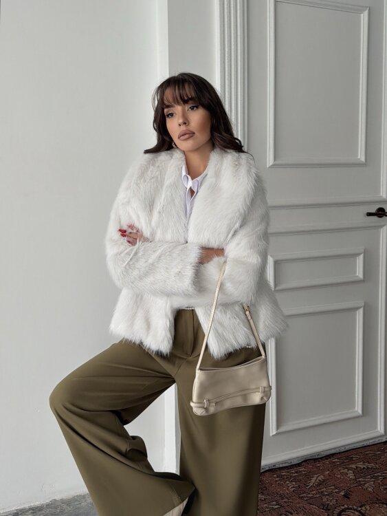 Bud Peluş Mont - Beyaz - 2