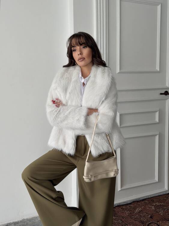 Bud Peluş Mont - Beyaz - 2