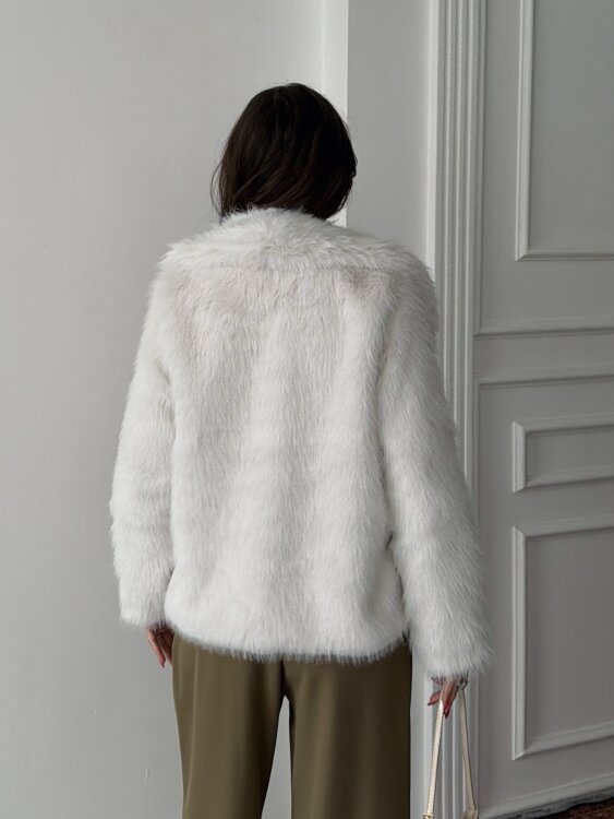 Bud Peluş Mont - Beyaz - 5