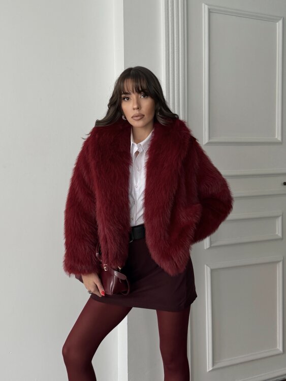 Bud Peluş Mont - Bordo - Sevenday