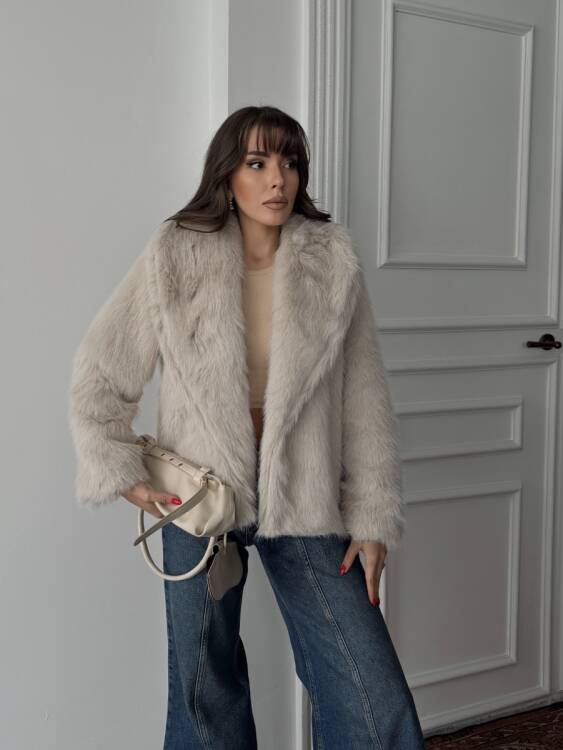 Bud Peluş Mont - Ekru - 1