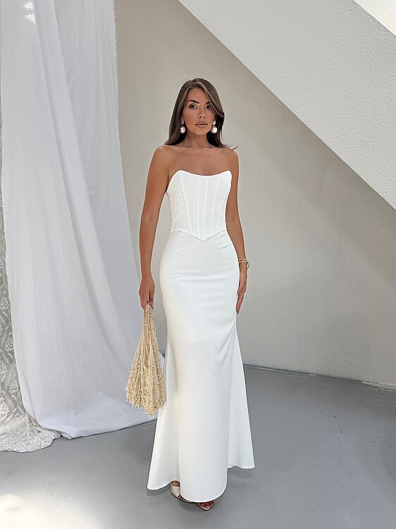 CAMELLİ Maxi Elbise - Beyaz - 3