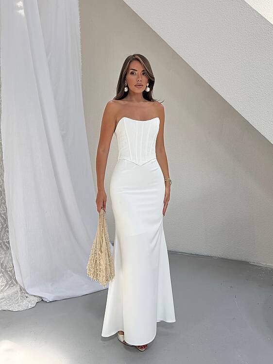 CAMELLİ Maxi Elbise - Beyaz - 3