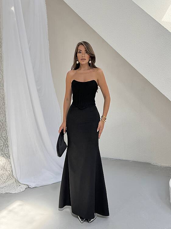 CAMELLİ Maxi Elbise - Siyah - 5
