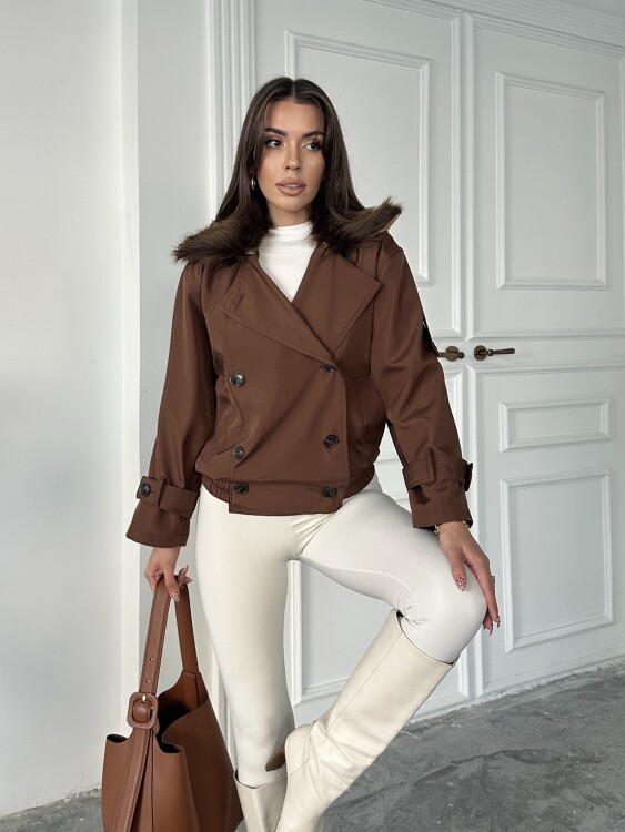 Cassa Kürk Detaylı Trenç - Acı Kahve - 3