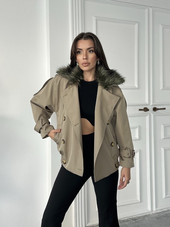 Cassa Kürk Detaylı Trenç - Bej - 3