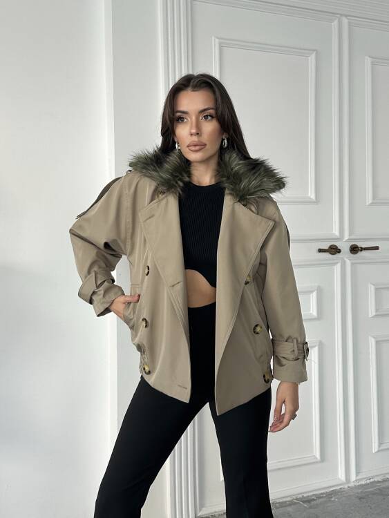 Cassa Kürk Detaylı Trenç - Bej - 3