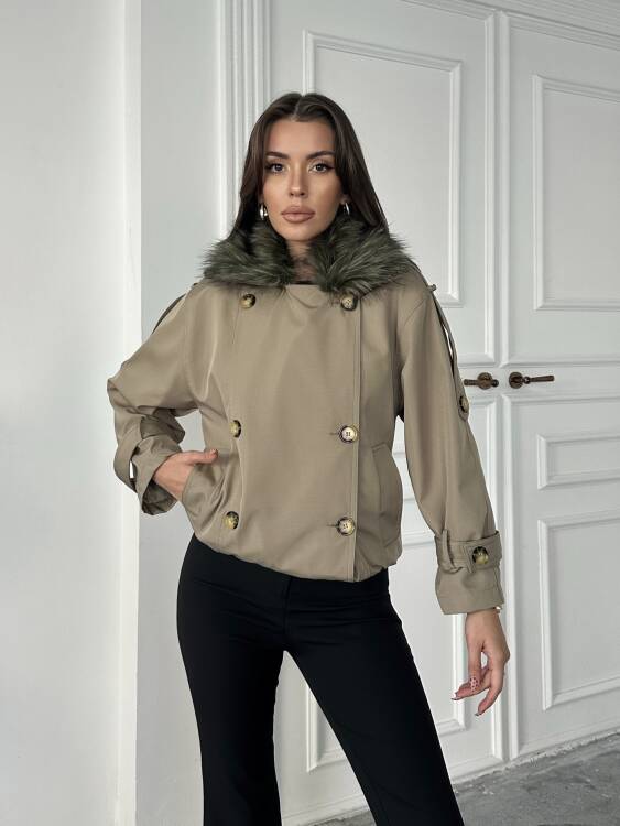 Cassa Kürk Detaylı Trenç - Bej - 1