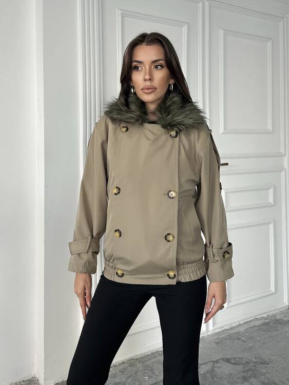 Cassa Kürk Detaylı Trenç - Bej - 4