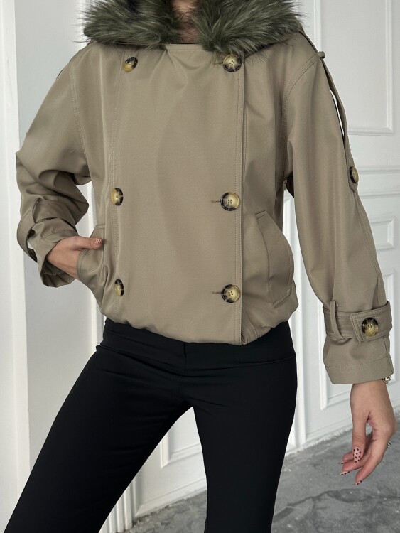 Cassa Kürk Detaylı Trenç - Bej - 6