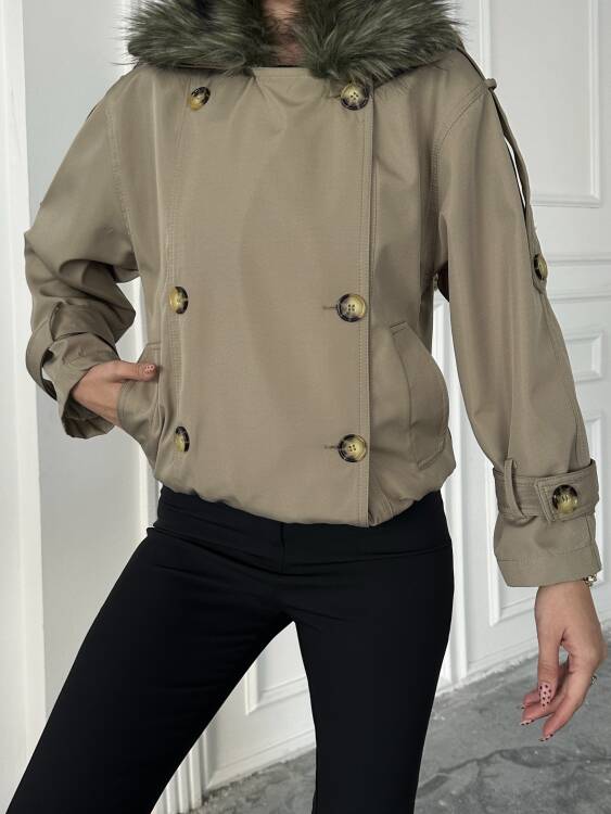 Cassa Kürk Detaylı Trenç - Bej - 6