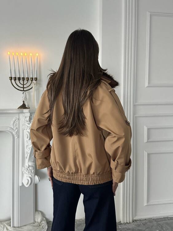 Cassa Kürk Detaylı Trenç - Kahverengi - 4