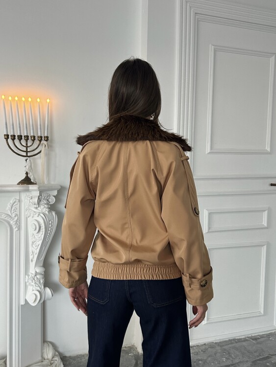 Cassa Kürk Detaylı Trenç - Kahverengi - 6