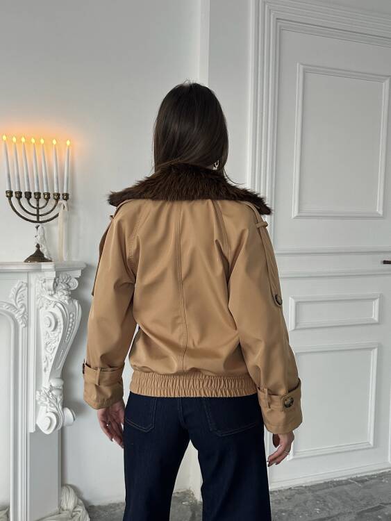 Cassa Kürk Detaylı Trenç - Kahverengi - 6