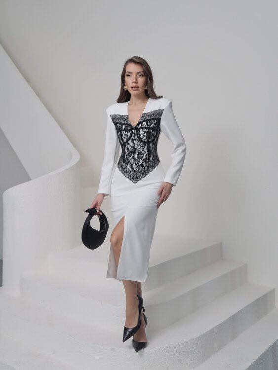 Chester Midi Elbise - Beyaz - Sevenday