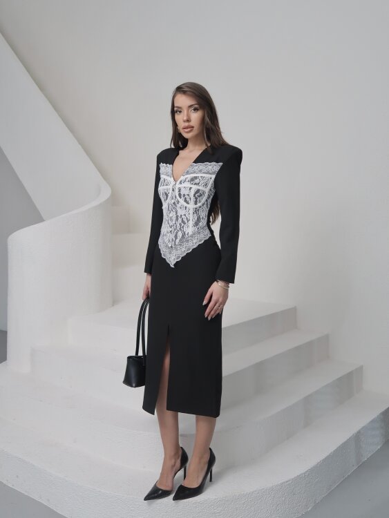 Chester Midi Elbise - Siyah - 2