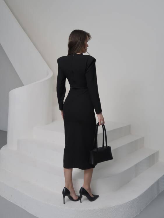 Chester Midi Elbise - Siyah - 6