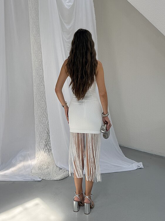 DAKOTA Midi Elbise - Beyaz - 7