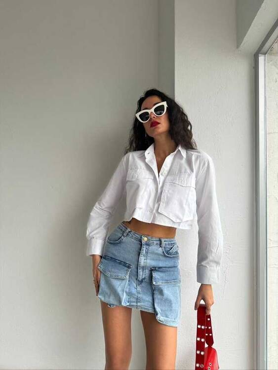 Deona Denim Etek- Mavi - 1