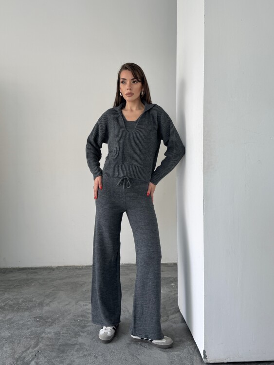 Drew Üçlü Triko Takım - Antrasit - Sevenday