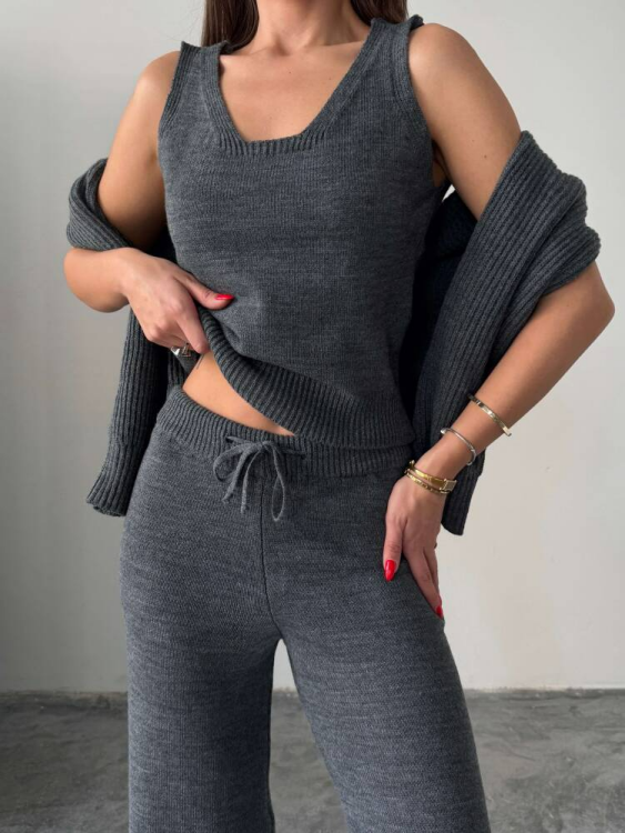 Drew Üçlü Triko Takım - Antrasit - 6