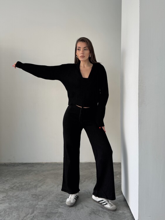 Drew Üçlü Triko Takım - Siyah - Sevenday