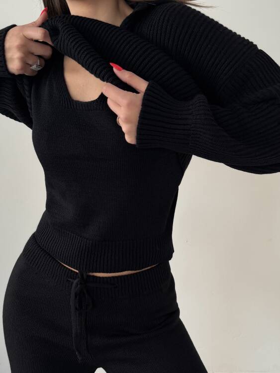 Drew Üçlü Triko Takım - Siyah - 4