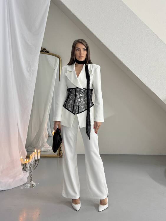 Eden Dantel Detay Takım - Acı Kahve - 1