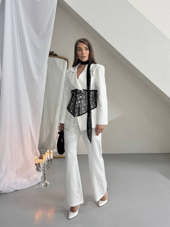 Eden Dantel Detay Takım - Acı Kahve - 5