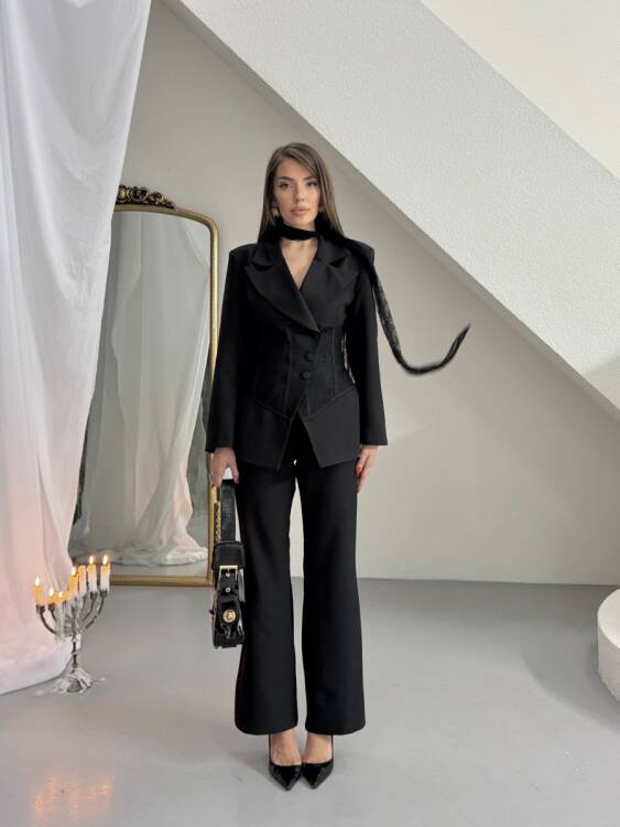 Eden Dantel Detay Takım - Siyah - 3