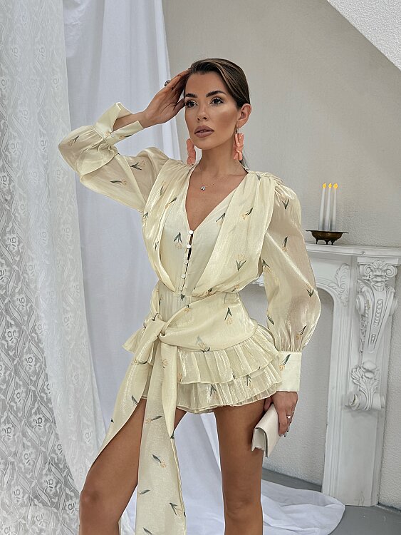 ELBERA Mini Elbise - Sarı - 3