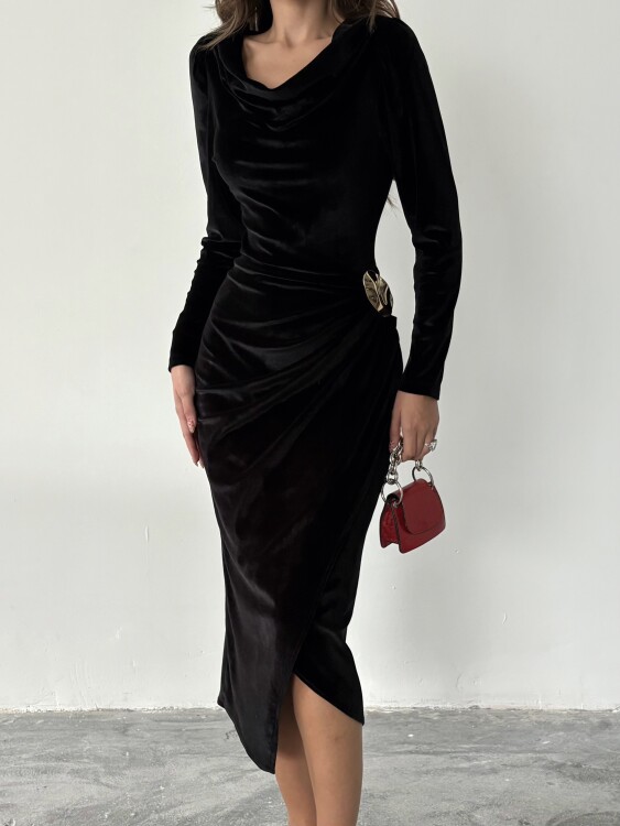 Elder Midi Elbise - Siyah - 2