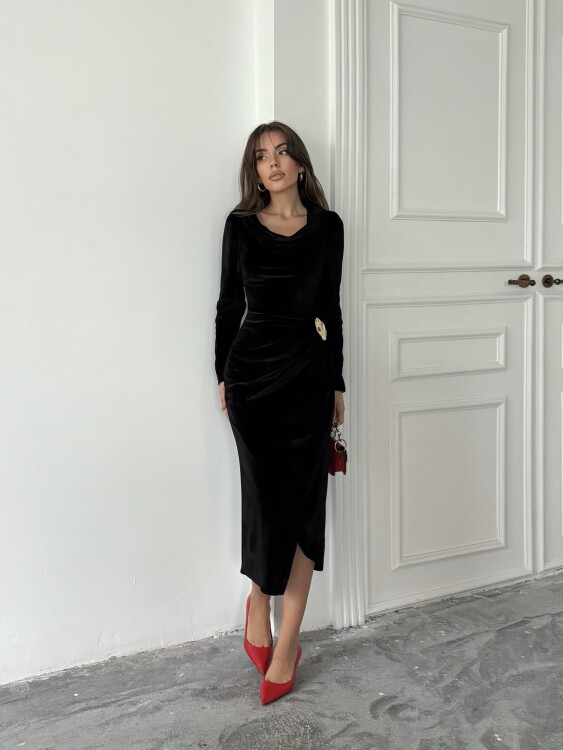 Elder Midi Elbise - Siyah - Sevenday