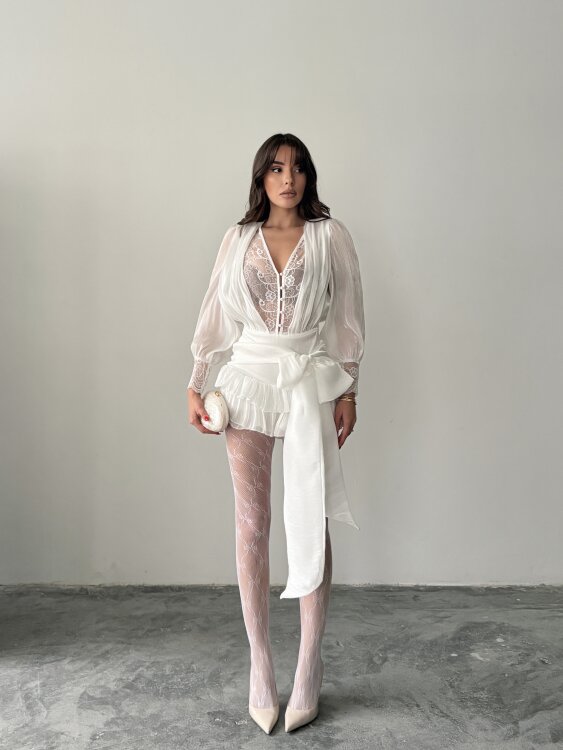 Elis Mini Elbise - Beyaz - 2