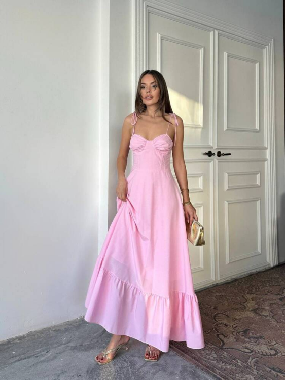 Ella Maxi Elbise - Pembe - 1