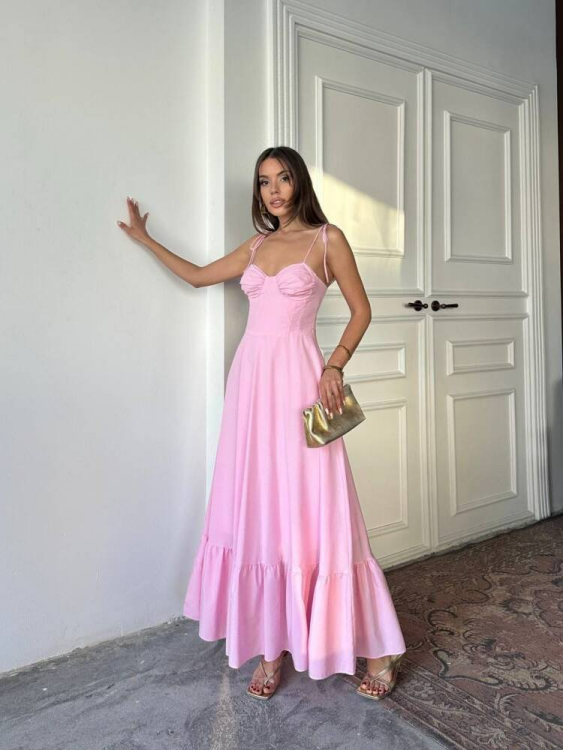 Ella Maxi Elbise - Pembe - 2
